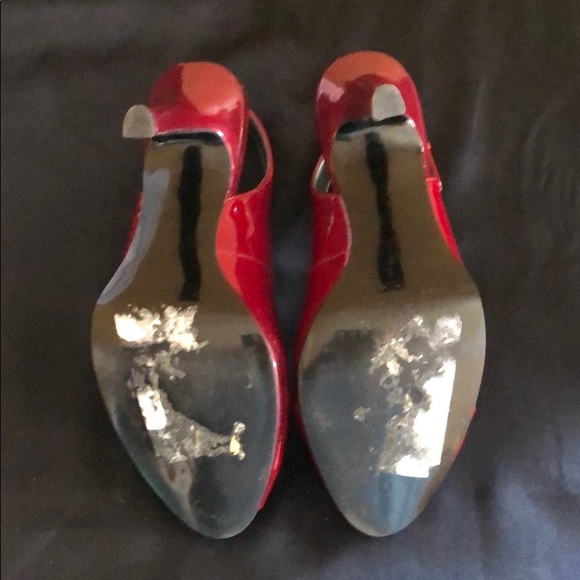Anne Klein Dark Red Patent Leather Sandals, Sz 7 - Picture 7 of 8